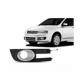 Grade Farol Milha STILO 2008 a 2012 C Furo Aro Prata Direito Grade Farol Milha STILO 2008 a 2012 C Furo Aro Prata Direito