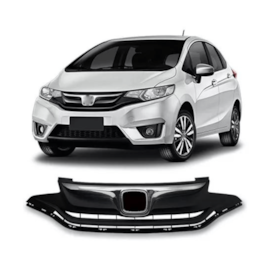 Grade FIT 15 Preta Texturizada Com Friso Cromado Grade FIT 15 Preta Texturizada Com Friso Cromado