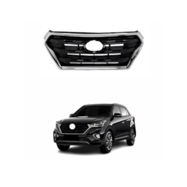 Grade Hyundi Creta 2017 A 2020 Preta Com Friso Prata Grade Hyundi Creta 2017 A 2020 Preta Com Friso Prata