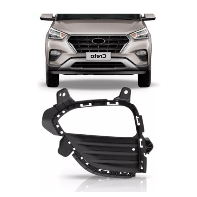 Grade Parachoque Creta 2017 A 2018 Com Milha Esquerdo Grade Parachoque Creta 2017 A 2018 Com Milha Esquerdo