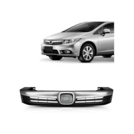 Grade Radiador CIVIC 2012 a 2016 Preto Fosco Com Friso