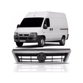 Grade Radiador DUCATO 2004 a 2013 Preto Friso Prata