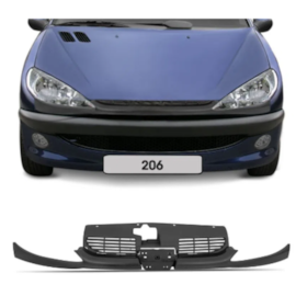 Grade Radiador Interna 206 2009 a 2011 Preto Sem Friso Grade Radiador Interna 206 2009 a 2011 Preto Sem Friso