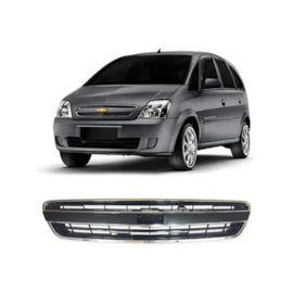 Grade Radiador MERIVA 2009 a 2012 Friso Preto Aro Cromado