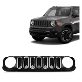 Grade RENEGADE 15 a 18 Externa Preta Com Friso Cromado Grade RENEGADE 15 a 18 Externa Preta Com Friso Cromado