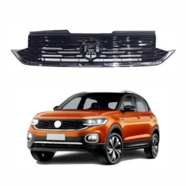 Grade T-CROSS 19 a 24 Black Piano Friso Cromado Com Defletor