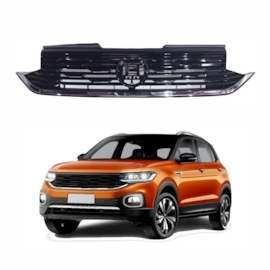 Grade T-CROSS 19 a 24 Black Piano Friso Cromado Com Defletor