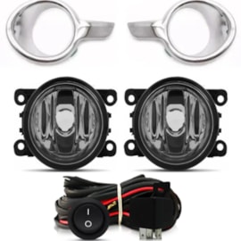 Kit Farol Milha 208 2013 a 2016 Aro Cromado Com Lâmpada