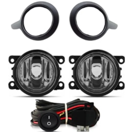 Kit Farol Milha 208 2013 a 2016 Aro Preto Com Lâmpada Kit Farol Milha 208 2013 a 2016 Aro Preto Com Lâmpada