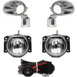 Kit Farol Milha Brava Marea 1999 a 2006 Cromado Com Lâmpada Kit Farol Milha Brava Marea 1999 a 2006 Cromado Com Lâmpada