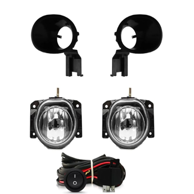 Kit Farol Milha BRAVA MAREA 1999 a 2006 Preto Chicote Botão Universal
