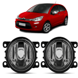 Kit Farol Milha C3 2011 a 2021 Sem Lado (4 Orelhas) Sem Lâmpada