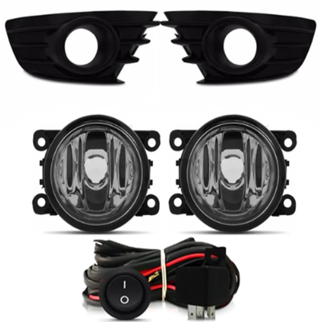 Kit Farol Milha C4 PALLAS 2007 a 2014 Chicote Botão Universal