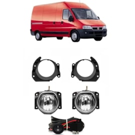 Kit Farol Milha DUCATO JUMPER BOXER 2005 a 2017 Chicote Botão Universal