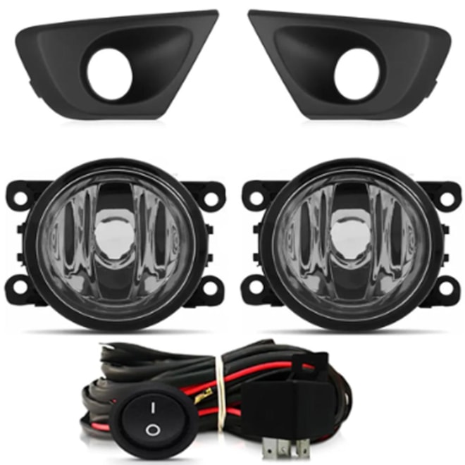 Kit Farol Milha DUSTER 2015 a 2020 Chicote Botão Universal
