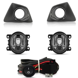 Kit Farol Milha Ecosport 2013 a 2017 Preto Com Lâmpada Kit Farol Milha Ecosport 2013 a 2017 Preto Com Lâmpada