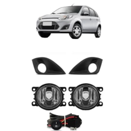 Kit Farol Milha FIESTA 2011 a 2014 Preto Com Lâmpada