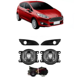Kit Farol Milha Fiesta 2014 a 2017 Aro Cinza Com Lâmpada Kit Farol Milha Fiesta 2014 a 2017 Aro Cinza Com Lâmpada