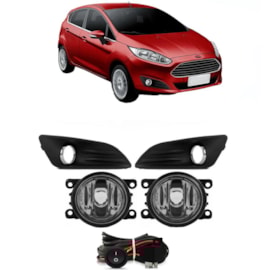 Kit Farol Milha FIESTA 2014 a 2017 Chicote Botão Universal Kit Farol Milha FIESTA 2014 a 2017 Chicote Botão Universal