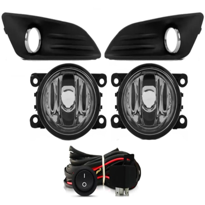 Kit Farol Milha FIESTA 2014 a 2017 Chicote Botão Universal