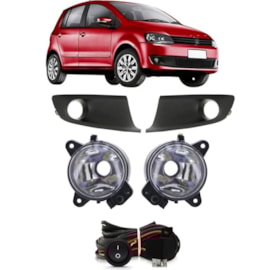 Kit Farol Milha Fox SpaceFox 2011 a 2014 Preto Com Lâmpada Kit Farol Milha Fox SpaceFox 2011 a 2014 Preto Com Lâmpada