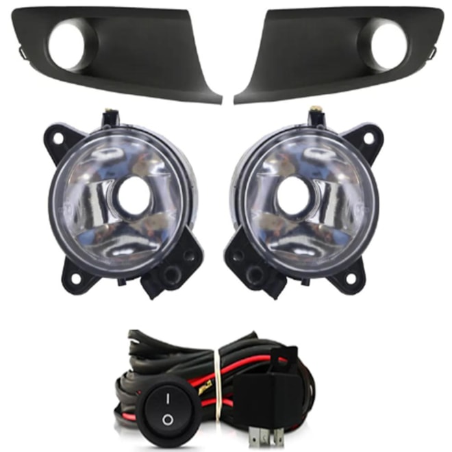Kit Farol Milha Fox SpaceFox 2011 a 2014 Preto Sem Lâmpada