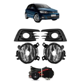 Kit Farol Milha Gol G7 2016 a 2018 Aro Cromado C Lâmpada Kit Farol Milha Gol G7 2016 a 2018 Aro Cromado C Lâmpada