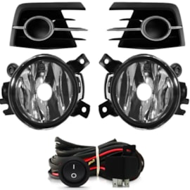 Kit Farol Milha Gol G7 2016 a 2018 Aro Prata Sem Lâmpada Kit Farol Milha Gol G7 2016 a 2018 Aro Prata Sem Lâmpada