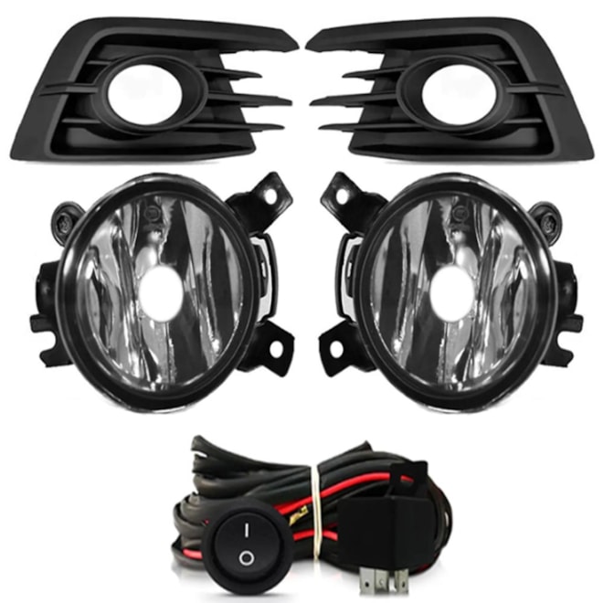 Kit Farol Milha Gol G7 2016 a 2018 Preto  Sem Lâmpada