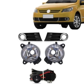 Kit Farol Milha Gol Voyage G5 09 A 13 Com Grades Cromadas
