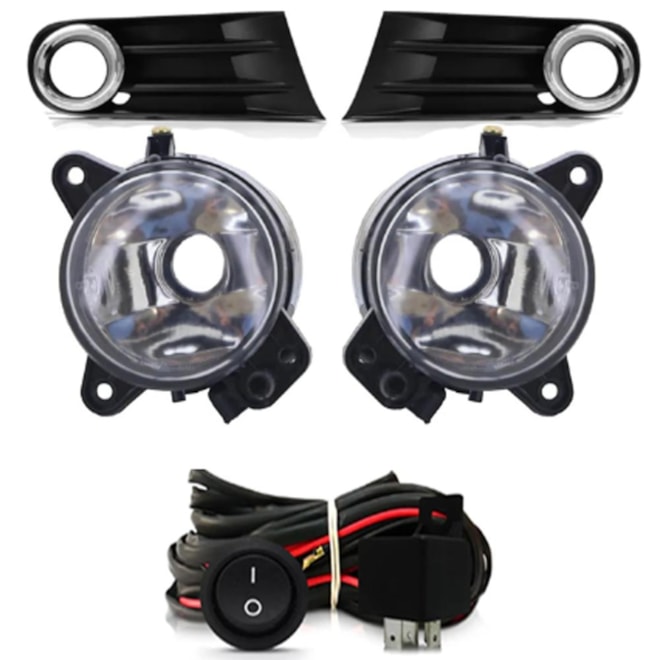 Kit Farol Milha Gol Voyage G5 09 A 13 Com Grades Cromadas