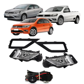 Kit Farol Milha GOL VOYAGE G8 SAVEIRO G7 17 a 22 Preto sem Lâmpada