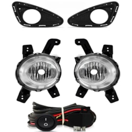 Kit Farol Milha Hb20 2012 a 2015 Preto Com Lâmpada