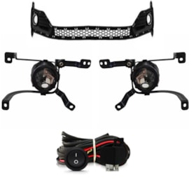 Kit Farol Milha Hb20 2016 a 2019 Aro Cromado Com Lâmpada