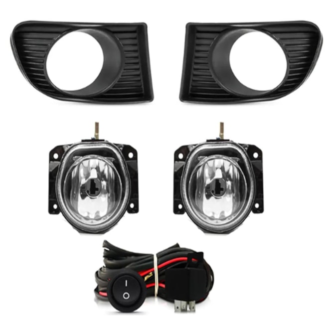 Kit Farol Milha IDEA 2006 a 2010 Chicote Botão Universal Kit Farol Milha IDEA 2006 a 2010 Chicote Botão Universal