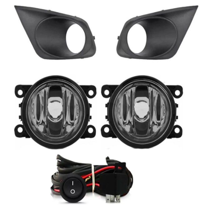 Kit Farol Milha KA 2012 a 2014 Chicote Botão Universal