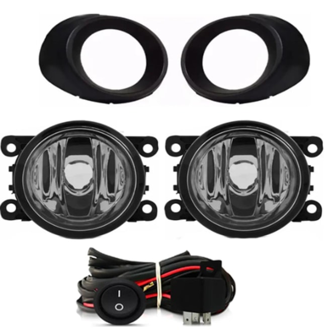 Kit Farol Milha KA 2015 a 2018 Chicote Botão Universal