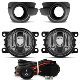 Kit Farol Milha Kwid 2017 a 2022 Preto Com Lâmpada Kit Farol Milha Kwid 2017 a 2022 Preto Com Lâmpada