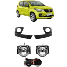 Kit Farol Milha Mobi 2017 a 2020 Preto Com Lâmpada