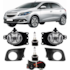 Kit Farol Milha ONIX PRISMA 2012 a 2016 Friso Cromado Com Lâmpada