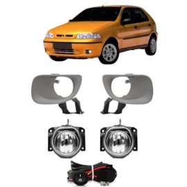 Kit Farol Milha PALIO 2001 a 2003 Primer Chicote Botão Universal