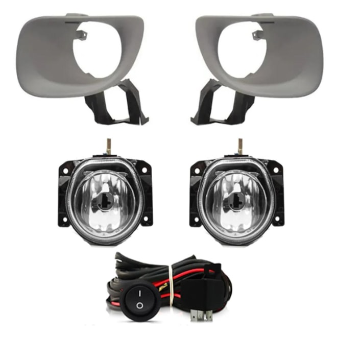 Kit Farol Milha PALIO 2001 a 2003 Primer Chicote Botão Universal