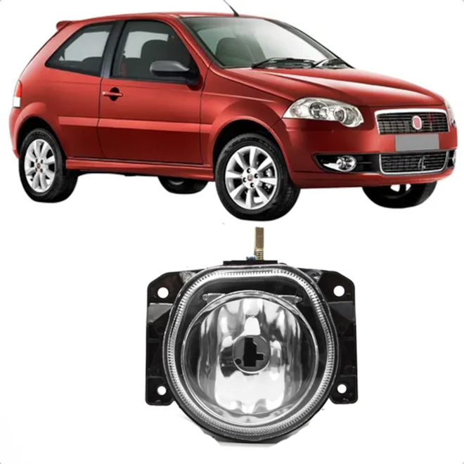 Kit Farol Milha PALIO 2001 a 2011 Sem Lado Sem Lâmpada