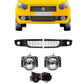 Kit Farol Milha Palio 2001 a 2016 Preto Com Lâmpada Kit Farol Milha Palio 2001 a 2016 Preto Com Lâmpada