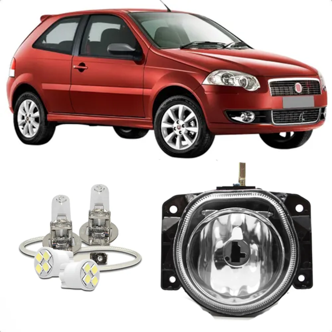 Kit Farol Milha PALIO 2001 a 2016 Sem Lado Com Lâmpada Kit Farol Milha PALIO 2001 a 2016 Sem Lado Com Lâmpada