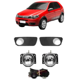 Kit Farol Milha PALIO 2005 a 2010 Chicote Botão Universal