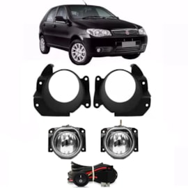 Kit Farol Milha PALIO 2008 a 2012 Chicote Botão Universal