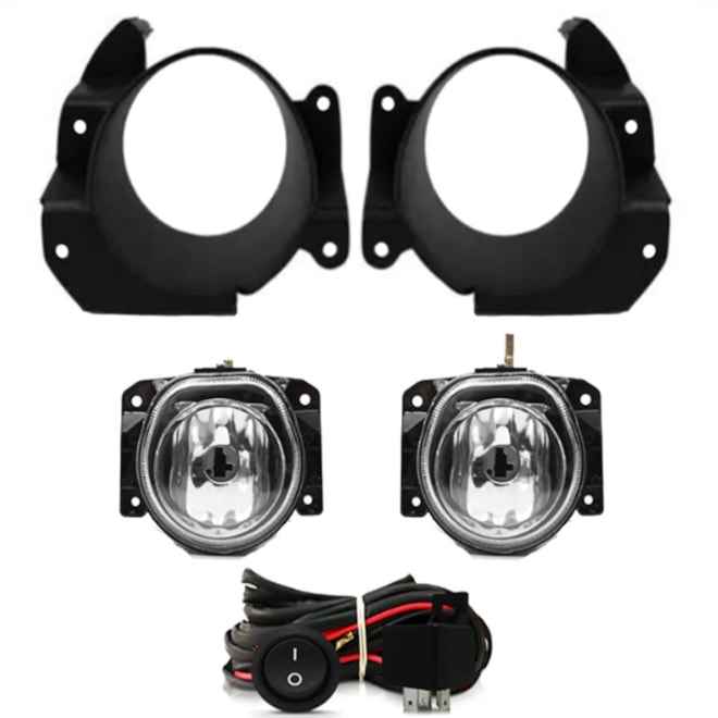 Kit Farol Milha PALIO 2008 a 2012 Preto Com Lâmpada Kit Farol Milha PALIO 2008 a 2012 Preto Com Lâmpada