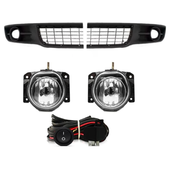 Kit Farol Milha PALIO 2010 a 2012 Chicote Botão Universal