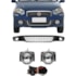 Kit Farol Milha PALIO 2010 a 2012 Friso Aro Cromado Chicote Botão Universal